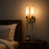 Load image into Gallery viewer, Sora Alabaster Brass Wall Sconce