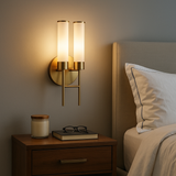 Load image into Gallery viewer, Sora Alabaster Brass Wall Sconce