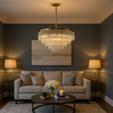 Load image into Gallery viewer, Amara Multi-Tier Crystal Chandelier