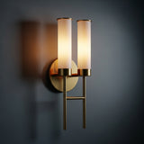 Load image into Gallery viewer, Sora Alabaster Brass Wall Sconce